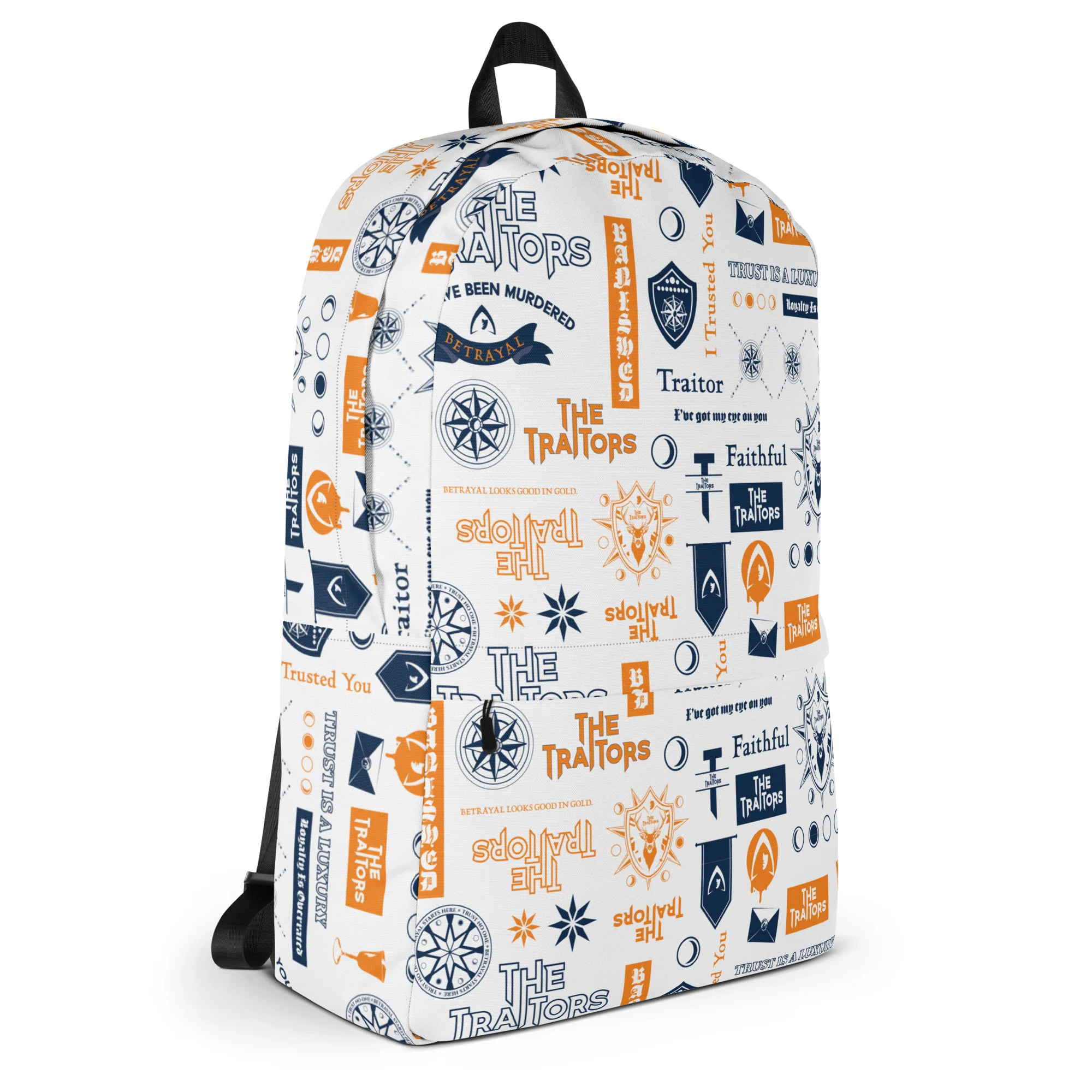 Traitors All-Over Pattern White Backpack - Image 4